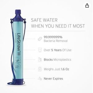 LifeStraw Personal Water Purifier for Hiking, Camping, Travel, and Emergency Preparedness