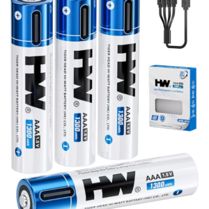 4100mWh Rechargeable Lithium AA Batteries 4 Pack, 1.5V USB Double A Lithium-ion Batteries AA Size